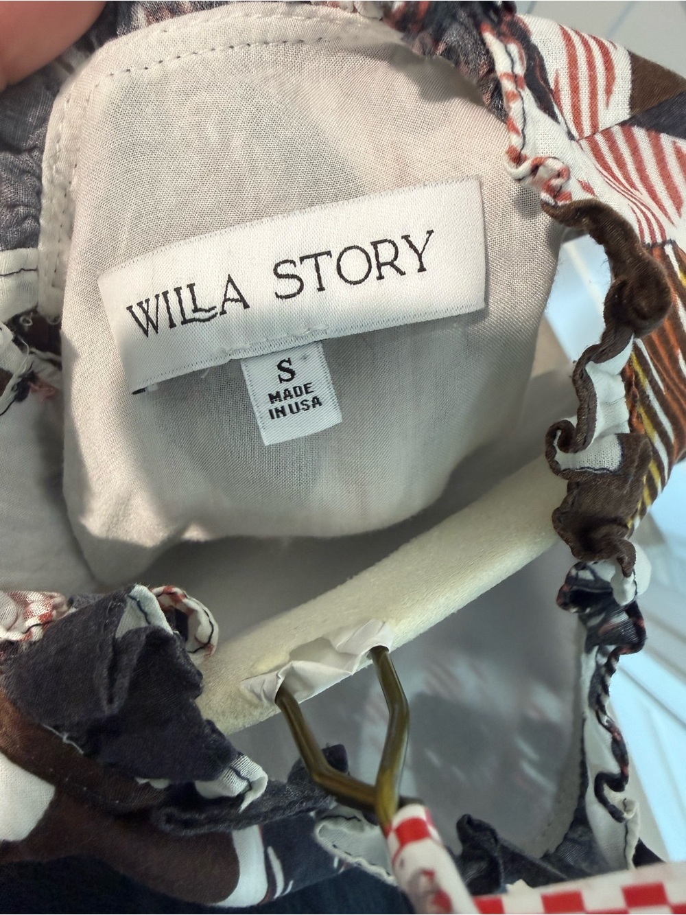 Willa’s Story Women’s Brown & White Patterned Dress - Picture 3 of 3